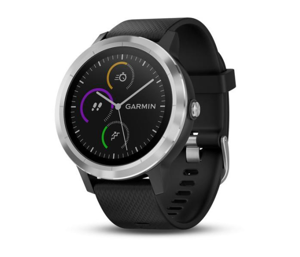 Garmin Vivoactive 3 Srebrny z Czarnym Paskiem - 381619 - zdjęcie